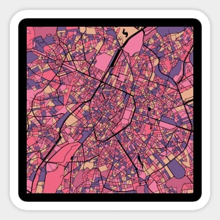 Brussels Map Pattern in Purple & Pink Sticker